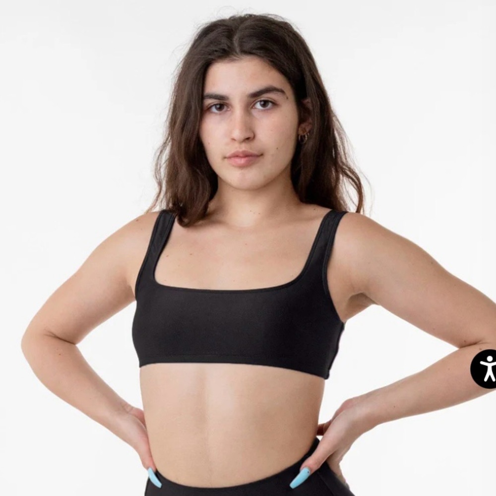 Los Angeles Apparel Square Neck Swim Top Size L